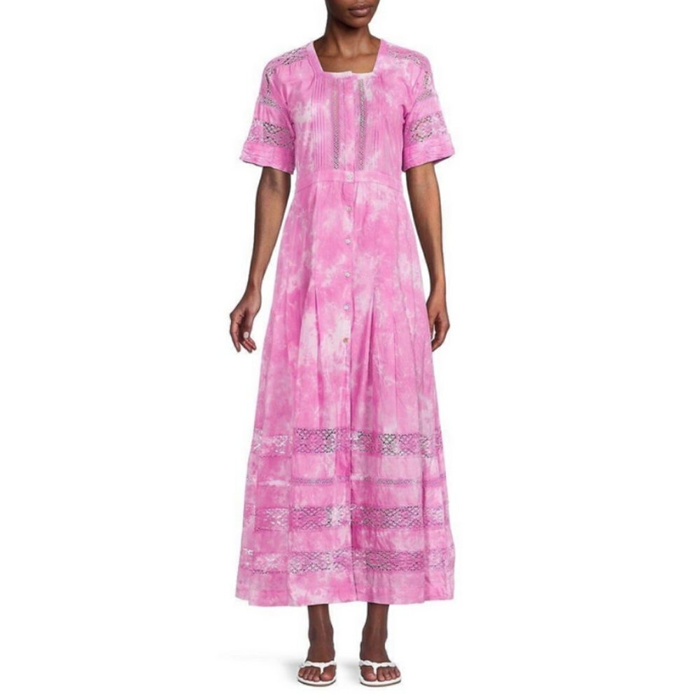 💕LOVESHACKFANCY💕 Edie Midi Dress ~ Begonia Hand Dye Medium M NWT - Picture 7 of 16